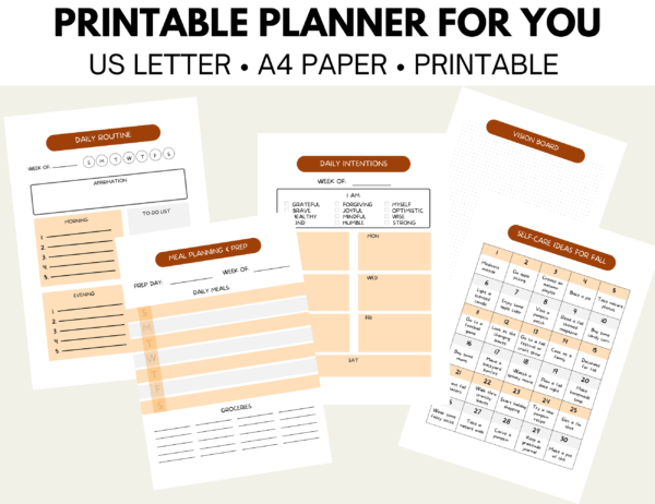 Autumn Fall Quarterly Self Care Planner - Image 4