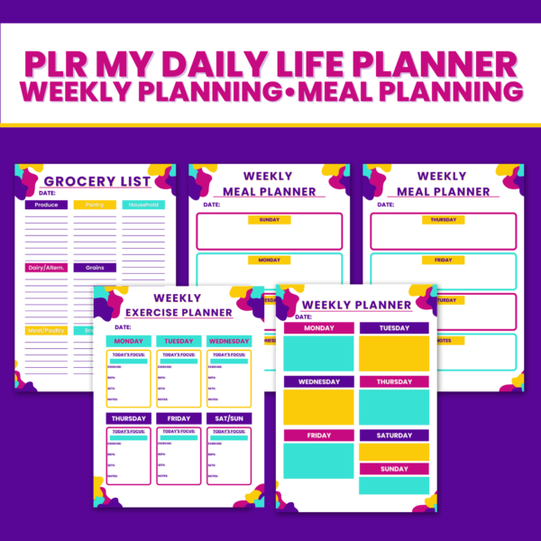 PLR My Daily Life Planner- Weekly Planning and Meal Planning