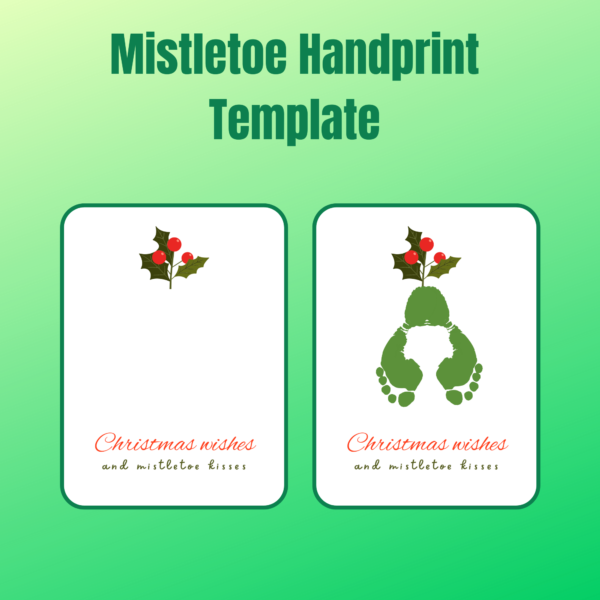 Mistletoe Footprints Template