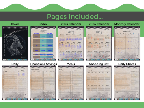 Capricorn 2023 Digital Planner - Dated & Hyperlinked - Image 3