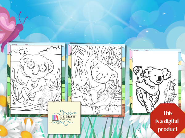 Koala Fun Coloring, Mazes, Beginner Sudoku, Sticker Pack, and More Digital Download Activity Pack; Odd Man Out, Hidden Object, Dot to Dot - Image 3