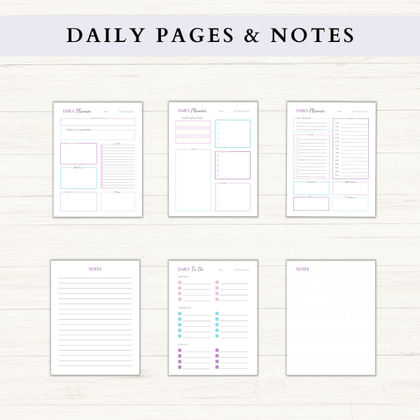 Daily Planner Bundle | Daily Schedule | Daily Agenda | Daily To Do | Daily Organizer | Letter | A4 | A5 | PDF | Printable Planner | Digital Planner - Image 3