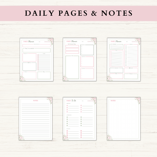 Daily Planner Bundle | Daily Schedule | Daily Agenda | Daily To Do | Daily Organizer | US Letter | PDF | Printable Planner | Digital Planner - Image 4