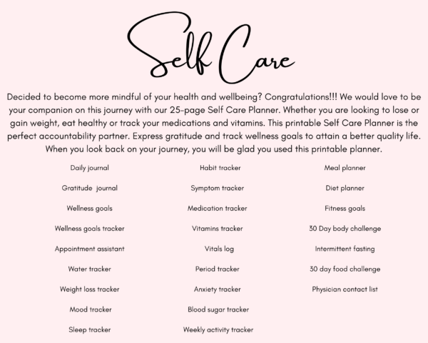 Self Care Planner (Health and Wellbeing) - Gratitude Journal, Fitness Tracker, Habit Tracker and more - Image 3