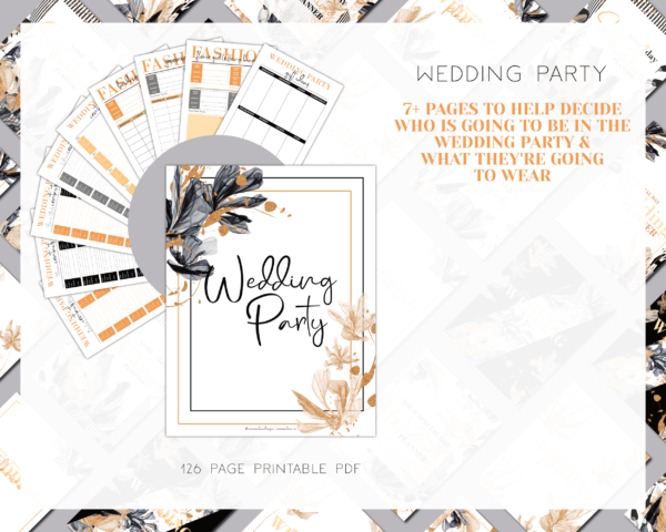 Black and Gold Wedding Planner Printable, Wedding Binder Printable, Wedding Planner Organizer, Wedding Planning Book, Printable Wedding planner Kit - Image 8