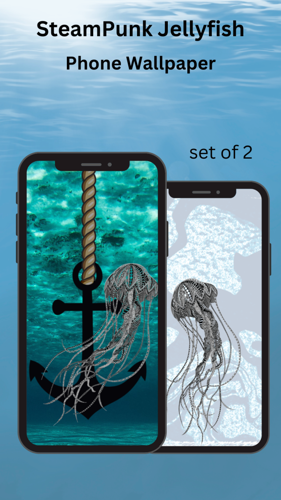 Steampunk Jellyfish Phone Wallpaper Set