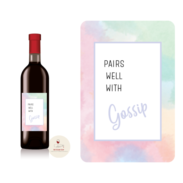 Funny Best Friend Wine Labels, Girls Trip Gift, Label for Wine Bottle Bundle, DIY Wine Bottles, Relaxing Stress Gossip 3 pack, Pastel Labels - Image 5