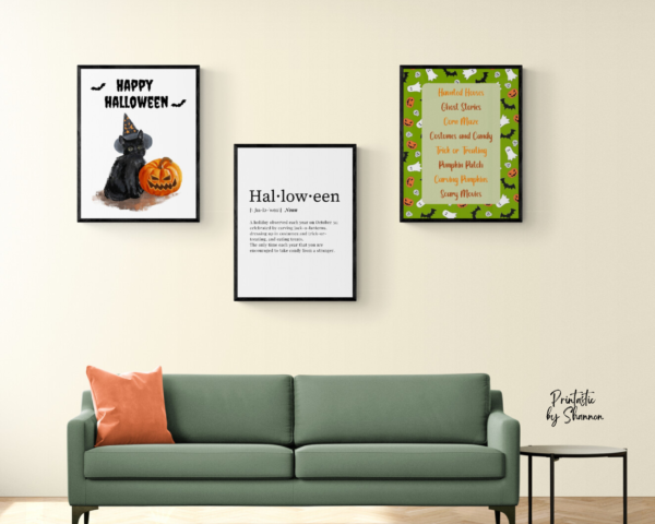 Set of 3 Halloween Wall Art Digital Prints | Funny Definition | Happy Halloween | Favorites | Ghosts | Pumpkin - Image 2