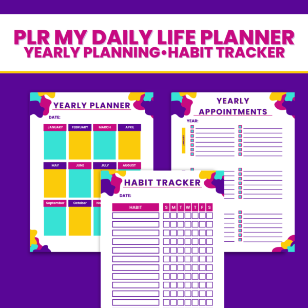 PLR My Daily Life Planner- Yearly Planning and Habit Tracking