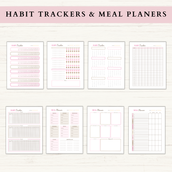 Productivity Planner Bundle | Daily Planner | Weekly Planner | Habit Tracker | Goal Planner | Letter | A4 | A5 | PDF | Printable Planner | Digital Planner - Image 4