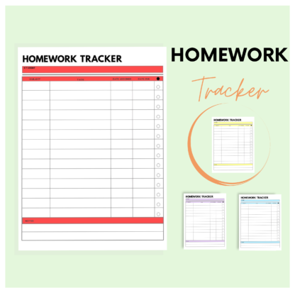 Homework Tracker Printable for Busy Students to Simplify Your Study Routine - Image 3