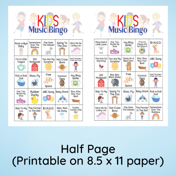 Music Bingo for Kids ages 2 - 6, Singo Bingo Game for kids - Image 5