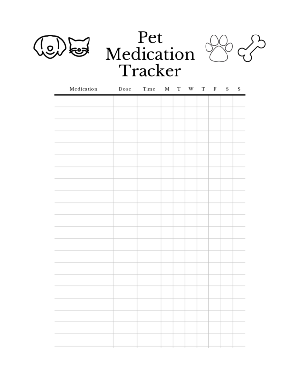 Pet Info Worksheets for Pet Sitter Vet Appt Vaccine Record Flea Tick Prevention PRINTABLE - Image 4