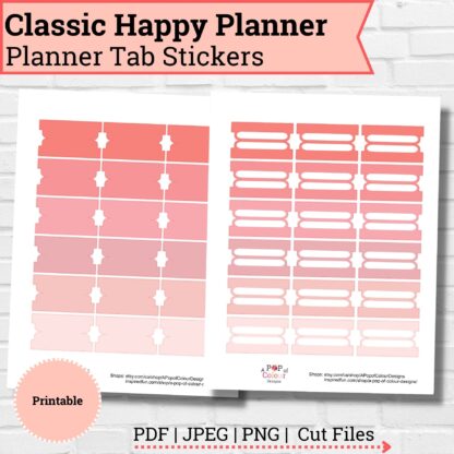 Rosy Planner Tab Stickers