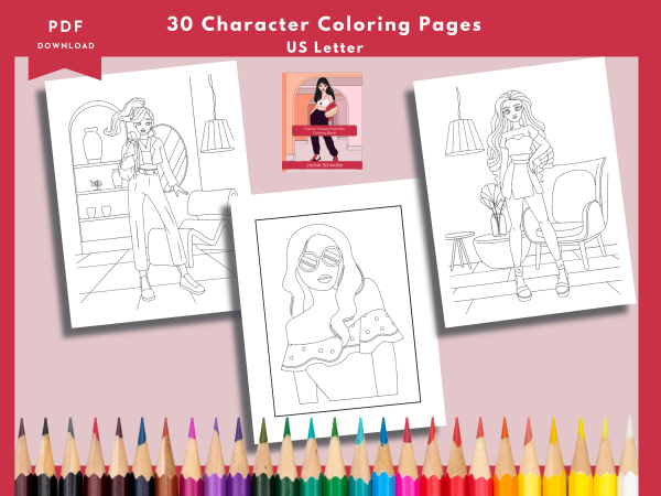 PRINTABLE COLORING Pages | Fashion Forward Gal Pals Coloring Book, 35 Pages, US Letter Coloring Book, 35 Pages Letter - Image 4