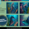 DIGITAL PAPER Bundle - Set 002 - Realistic Fantasy Ocean Animals - Papers Pack 12 - 12x12 - jpg png - 5000px Abstract - Image 4