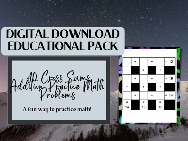 40 Cross Sums Addition Practice Math Problems