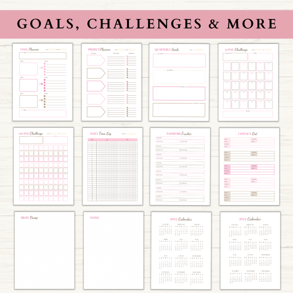 Productivity Planner Bundle | Daily Planner | Weekly Planner | Habit Tracker | Goal Planner | Letter | A4 | A5 | PDF | Printable Planner | Digital Planner - Image 5