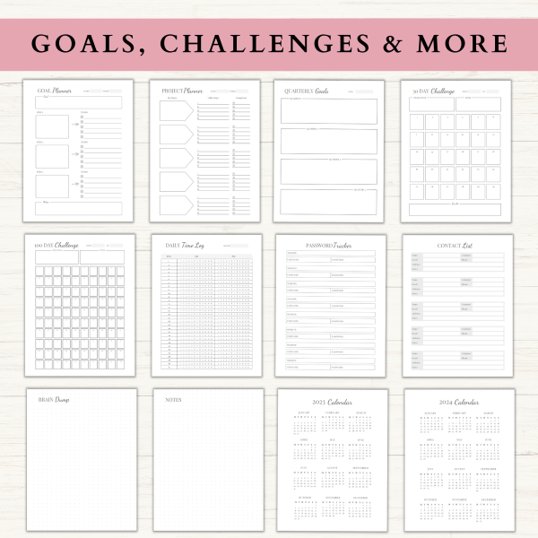 Productivity Planner Bundle | Daily Planner | Weekly Planner | Habit Tracker | Goal Planner | Letter | A4 | A5 | PDF | Printable Planner | Digital Planner - Image 5