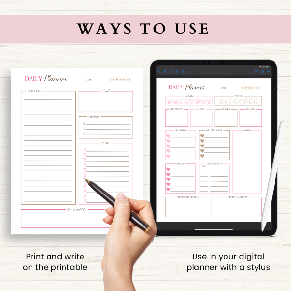 Daily Planner Bundle | Daily Schedule | Daily Agenda | Daily To Do | Daily Organizer | Letter | A4 | A5 | PDF | Printable Planner | Digital Planner - Image 5