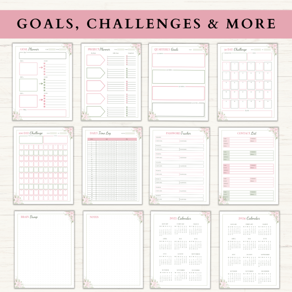 Productivity Planner Bundle | Daily Planner | Weekly Planner | Habit Tracker | Goal Planner | US Letter | PDF | Printable Planner | Digital Planner - Image 5