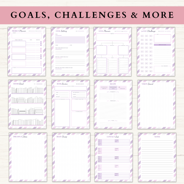 Life Planner Bundle | Daily Planner | Weekly Planner | Habit Tracker | Productivity Planner | US Letter | PDF | Printable Planner | Digital Planner - Image 5