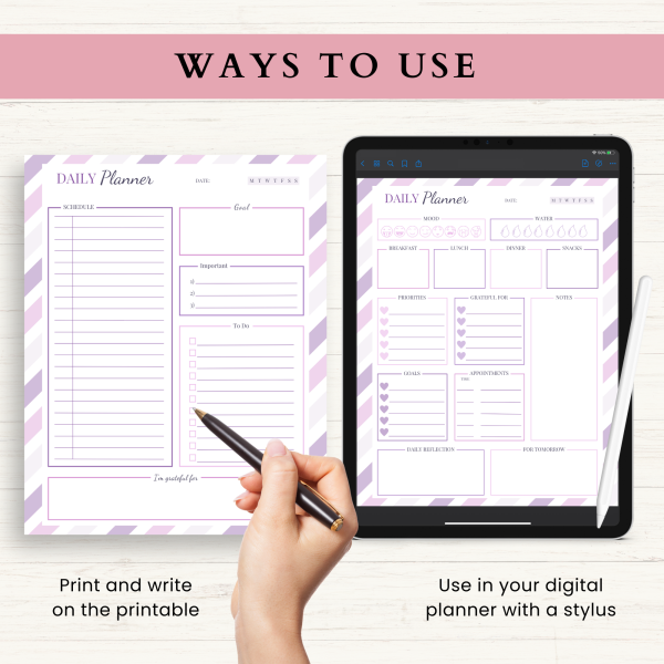 Daily Planner Bundle | Daily Schedule | Daily Agenda | Daily To Do | Daily Organizer | US Letter | PDF | Printable Planner | Digital Planner - Image 5