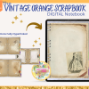 Vintage Orange DIGITAL NOTEBOOK, Goodnotes, Notability, Xodo, iPad Notebook, Digital Scrapbooks, 6 Sections, Vintage Scrapbook, Flowers - Image 5