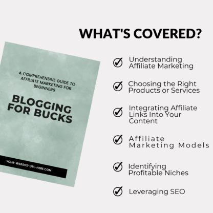 Blogging for Bucks | Beginner's Guide Affiliate Marketing | Editable Canva Template | PLR eBook | Private Label Digital Book | Done For You - Image 5