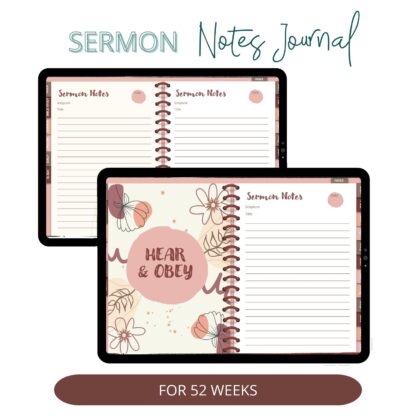 Undated Christian Digital Planner, Prayer, Bible Study, Sermon Notes Journal, Goodnotes Planner, Noteshelf Planner, iPad Planner, Boho Theme - Image 4