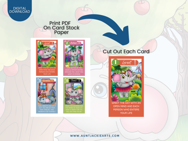 PRINTABLE CARD Deck - Elephant Energy Oracle Cards - Oracle/Tarot Sized Cards 2.75 x 4.75 - US Letter - Digital Download - 46 Cards - Image 9