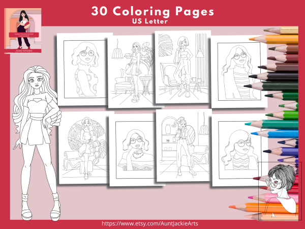 PRINTABLE COLORING Pages | Fashion Forward Gal Pals Coloring Book, 35 Pages, US Letter Coloring Book, 35 Pages Letter - Image 5