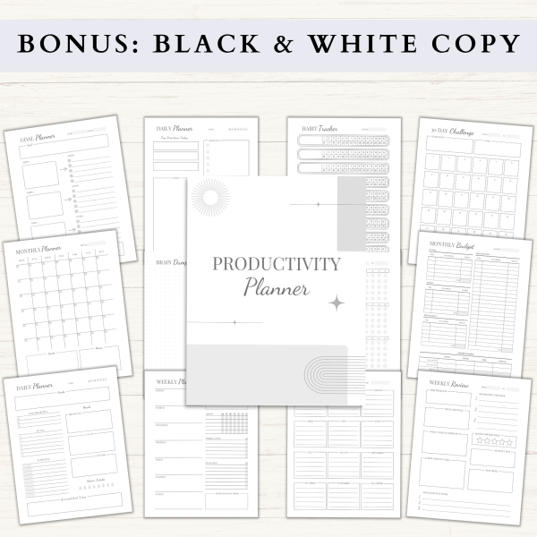 Productivity Planner Bundle | Daily Planner | Weekly Planner | Habit Tracker | Goal Planner | US Letter | PDF | Printable Planner | Digital Planner - Image 6