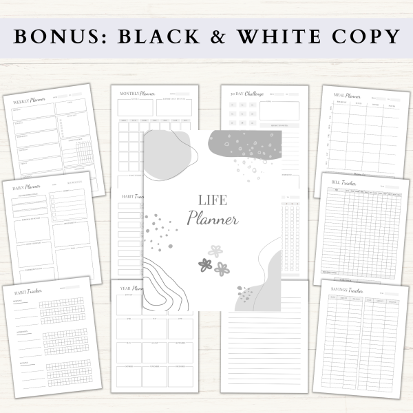 Life Planner Bundle | Daily Planner | Weekly Planner | Habit Tracker | Productivity Planner | US Letter | PDF | Printable Planner | Digital Planner - Image 6