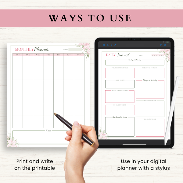 Printable Planner | Daily Planner | Weekly Planner | Habit Tracker | Monthly Planner | US Letter | Printable Planner | Digital Planner - Image 6