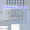 70+ Geometric Floral Digital Papers - Blue and Gray Seamless Patterns
