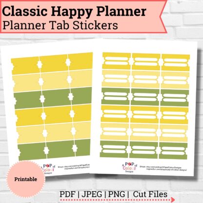 Lemon and Lime Planner Tab Stickers