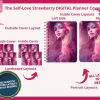 DIGITAL Planner COVER KIT | Self-Love Strawberry Cover Kit : 4 Designs - Covers, Papers, Coils, Buttons, Clasps, Mix & Match Commercial Use - Image 7