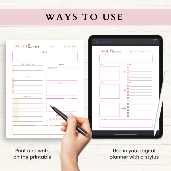 Productivity Planner Bundle | Daily Planner | Weekly Planner | Habit Tracker | Goal Planner | Letter | A4 | A5 | PDF | Printable Planner | Digital Planner - Image 7