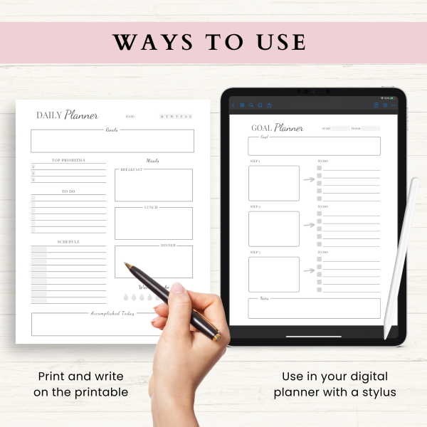 Productivity Planner Bundle | Daily Planner | Weekly Planner | Habit Tracker | Goal Planner | Letter | A4 | A5 | PDF | Printable Planner | Digital Planner - Image 7