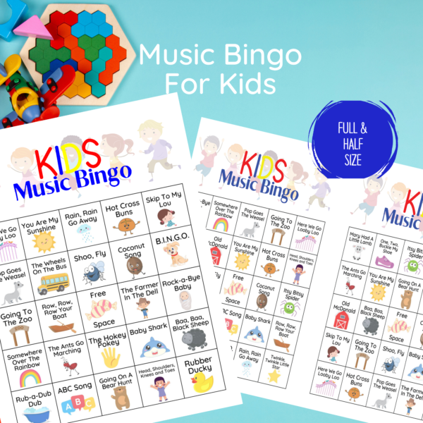 Music Bingo for Kids ages 2 - 6, Singo Bingo Game for kids - Image 2