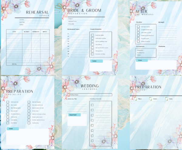 Sky Blue Floral Wedding Invitation Bundle - Image 3