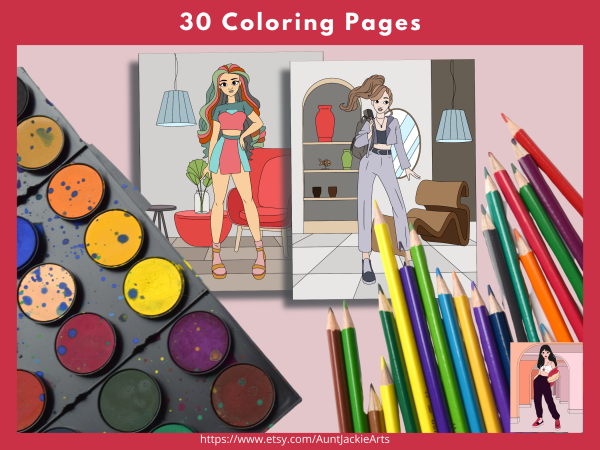 PRINTABLE COLORING Pages | Fashion Forward Gal Pals Coloring Book, 35 Pages, US Letter Coloring Book, 35 Pages Letter - Image 7