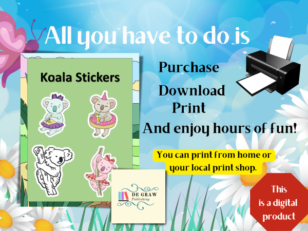 Koala Fun Coloring, Mazes, Beginner Sudoku, Sticker Pack, and More Digital Download Activity Pack; Odd Man Out, Hidden Object, Dot to Dot - Image 8