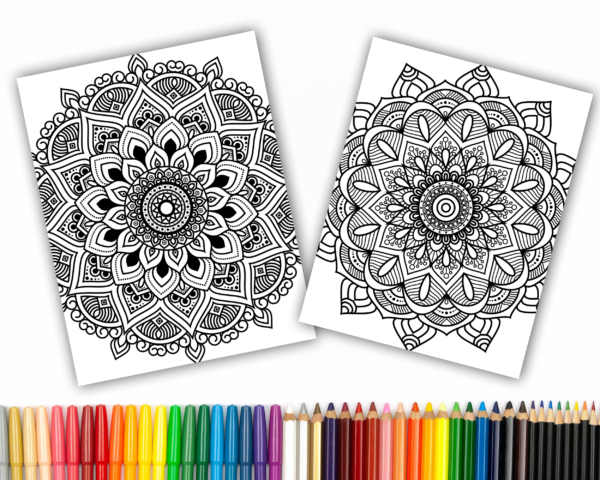 Mandala Mindfulness Adult Coloring Pages - MEGABUNDLE OF 200 PAGES (Great For Stress Relief And Anxiety) - Image 6