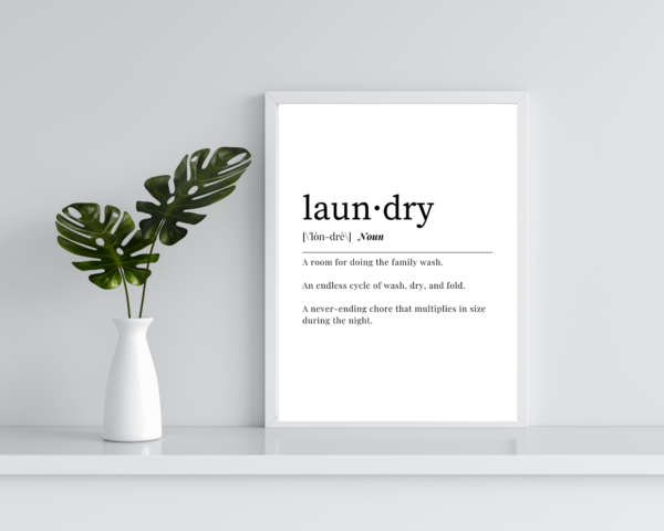 Laundry Room Funny Digital Prints, Wall Art Printables, Set of 3, Never Ending Chore, Funny Sayings, Funny Definition - Image 6