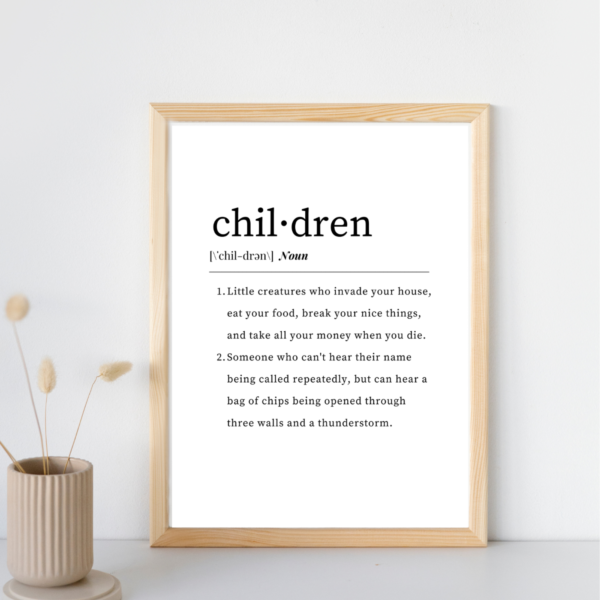 Funny Definition of Children Digital Print, Wall Art, PRINTABLE - Image 2