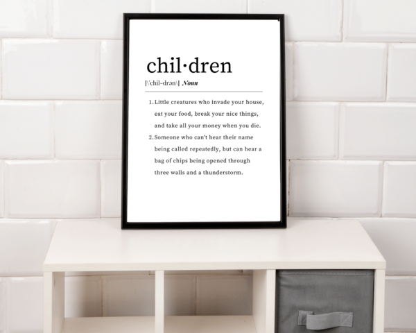 Funny Definition of Children Digital Print, Wall Art, PRINTABLE - Image 5