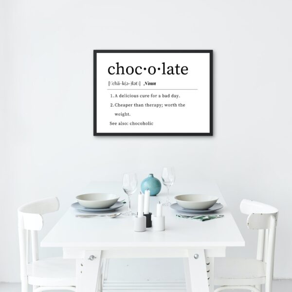 Funny Definition of Chocolate, Chocolate Lovers Gift, Cheaper than Therapy, Printable Wall Art - Image 3