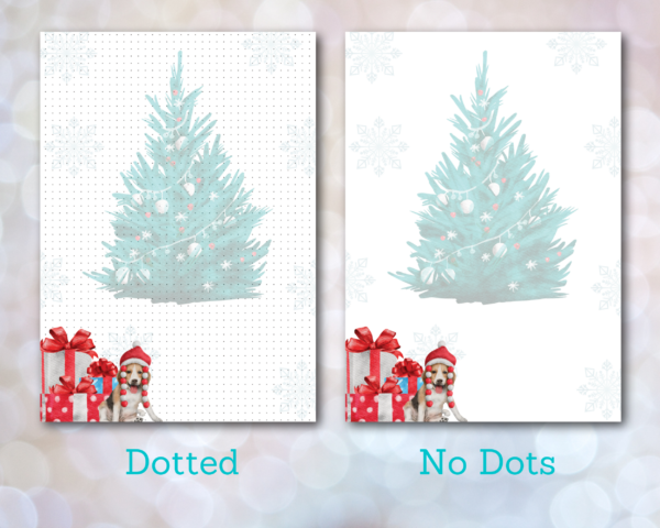 Printable Christmas Dotted Stationery - Christmas Note Paper, Dog Winter Writing Paper, Digital Letter Paper, Digital Download - Image 2